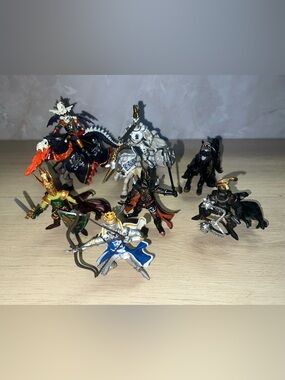 Papo Fantasy Knights, Dragon, Unicorn & Horse Figure Lot